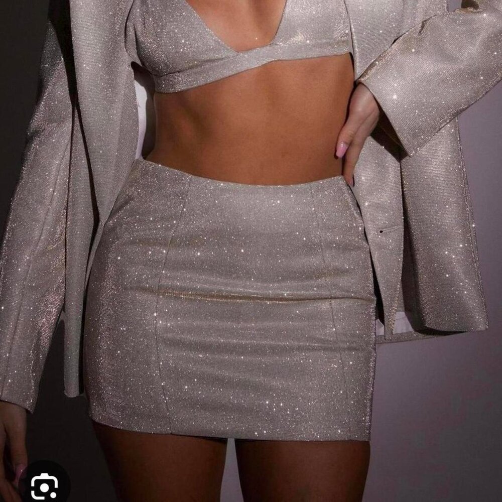 SLA THE LABEL GOLD MINI SKIRT